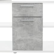 PC stôl, biela/betón, NOE NEW