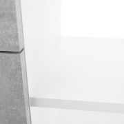 PC stôl, biela/betón, NOE NEW