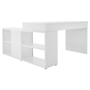 PC stôl, biela/betón, NOE NEW