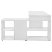 PC stôl, biela/betón, NOE NEW