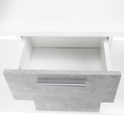 PC stôl, biela/betón, NOE NEW