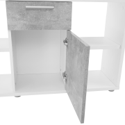 PC stôl, biela/betón, NOE NEW