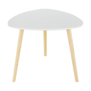 Príručný stolík, biela/drevo natural, TAVAS