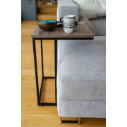 Príručný stolík, dub/čierna, KALA