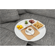 Príručný stolík s odkladacou táckou, biela, DERIN