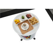 Príručný stolík s odkladacou táckou, biela, DERIN