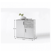 Komoda, biela/betón, POPPY 4