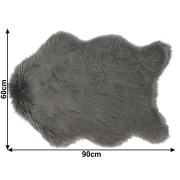 Umelá kožušina, sivá, 60x90, EBONY TYP 5