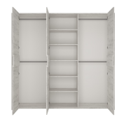 Spálňový komplet, (skriňa, posteľ 160x200, 2x nočný stolík), biela craft, ANGEL