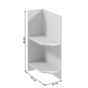 Dolná skrinka D25PZ, ľavá, biela, SICILIA