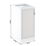 Dolná skrinka D40, ľavá, biela/sosna Andersen, SICILIA