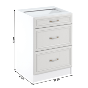 Dolná skrinka D60S3, biela/sosna Andersen, SICILIA