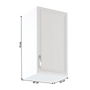 Horná skrinka G40, pravá, biela/sosna Andersen, SICILIA