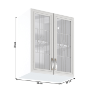 Horná skrinka G60S so sklom, biela/sosna Andersen, SICILIA