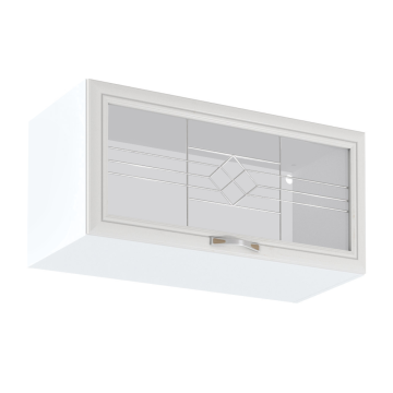 Horná skrinka G80KS so sklom, biela/sosna Andersen, SICILIA