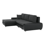 Rohová sedacia súprava, čierna/čierny melír, TRAMP