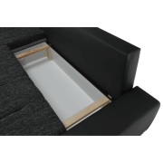 Rohová sedacia súprava, čierna/čierny melír, TRAMP