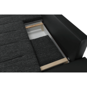 Rohová sedacia súprava, čierna/čierny melír, TRAMP