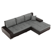 Rohová sedacia súprava, hnedá/hnedosivý melír, TRAMP