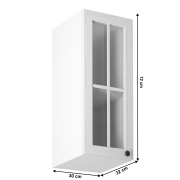 Horná skrinka so sklom G30S, ľavá, biela/sosna andersen, PROVANCE