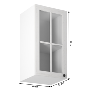 Horná skrinka so sklom G40S, ľavá, biela/sosna andersen, PROVANCE