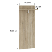 Vešiakový panel, dub sonoma, MARIO NEW TYP D-6