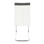 Jedálenská stolička, tmavosivá látka/ekokoža biela/chróm, SALOMA NEW