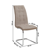 Jedálenská stolička, béžová/chróm, SALOMA NEW