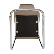Jedálenská stolička, hnedá látka/ekokoža béžová/chróm, SALOMA NEW