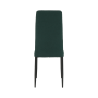 Stolička, smaragdová látka/čierny kov, COLETA NOVA