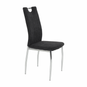 Jedálenská stolička, hnedosivá látka/chróm, OLIVA NEW