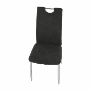 Jedálenská stolička, hnedosivá látka/chróm, OLIVA NEW