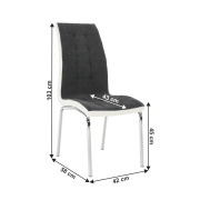Jedálenská stolička, tmavosivá/biela, GERDA NEW