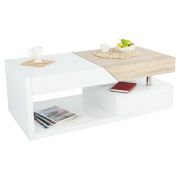 Konferenčný stolík, biely lesk/dub sonoma, MELIDA