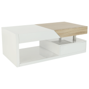 Konferenčný stolík, biely lesk/dub sonoma, MELIDA