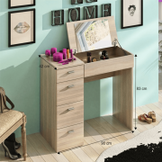 Toaletný stolík, toaletka, dub sonoma, BELINA