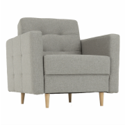 Celočalúnené kreslo, sivá látka, AMEDIA