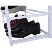 Lavica s botníkom, čierna/biela, LYROS