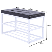 Lavica s botníkom, čierna/biela, LYROS