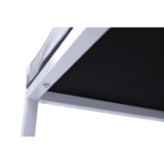 Lavica s botníkom, čierna/biela, LYROS