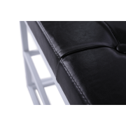 Lavica s botníkom, čierna/biela, LYROS