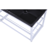 Lavica s botníkom, čierna/biela, LYROS