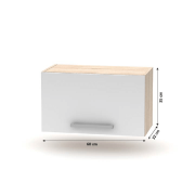 Kuchynská linka 2,4 m, dub sonoma/biela, NOVA PLUS