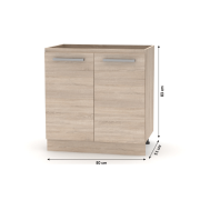 Kuchynská linka 2,4 m, dub sonoma/biela, NOVA PLUS