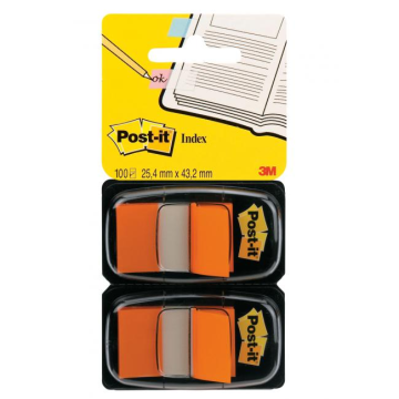 Záložky Post-it Index široké 25x43 oranžová 2ks