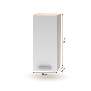 Horná skrinka, biela/dub sonoma, NOVA PLUS NOPL-002-OH