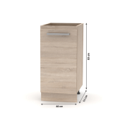 Spodná skrinka 40 1DV, dub sonoma, NOVA PLUS NOPL-054-0S
