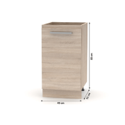 Spodná skrinka 45 1DV, dub sonoma, NOVA PLUS NOPL-063-0S