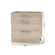 Spodná skrinka 80, dub sonoma, NOVA PLUS NOPL-064-0S