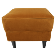 Kreslo ušiak s taburetom, látka horčicová, ASTRID